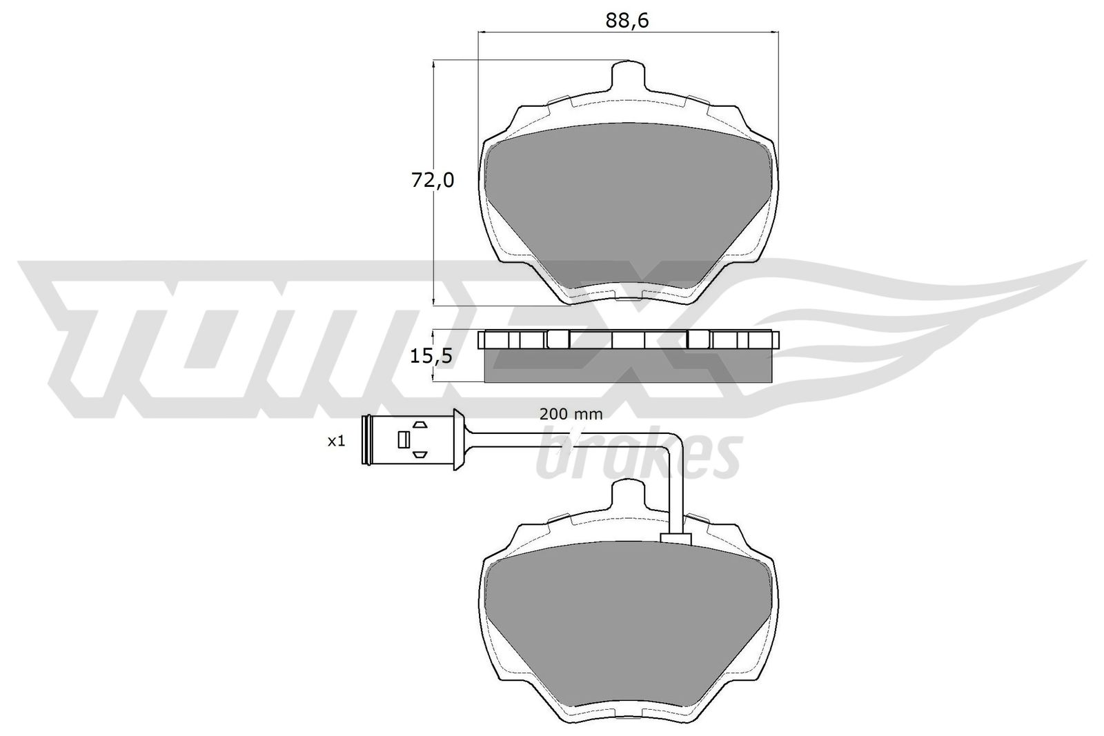 Sada brzdových platničiek kotúčovej brzdy TOMEX Brakes